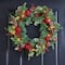 Glitzhome® 24" Pre-Lit Ornament, Berry, Holly & Pine Wreath